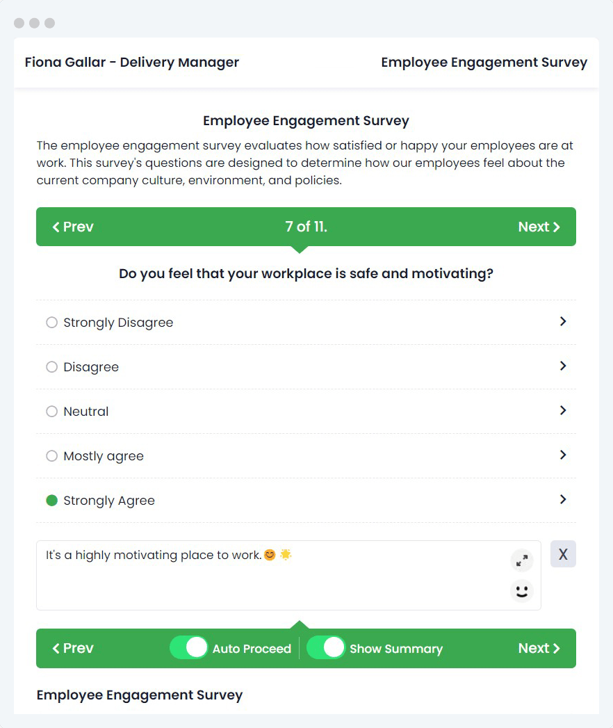 AssessTEAM software - Engagement survey 2