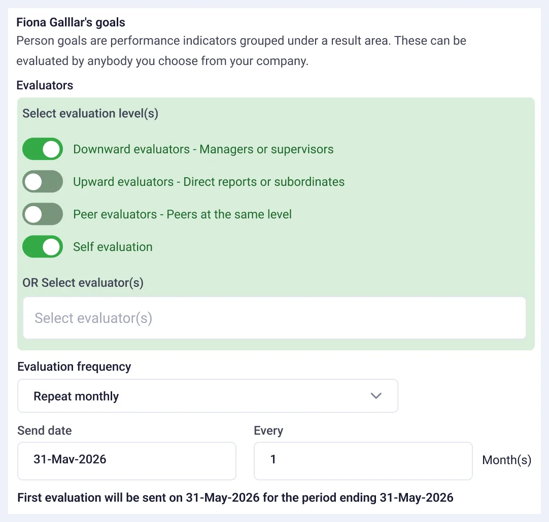 Accommodates custom goal setting processes